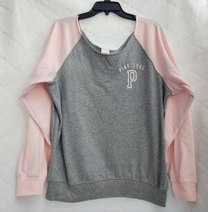 NWT PINK Victoria's Secret Gray and Pink Sweatshirt